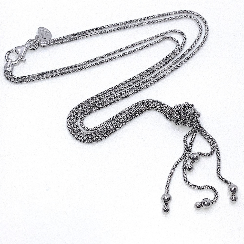 Silpada Sterling Silver Forget Me Knot Knot Ball Drop Pendant Chain 17” + 2.5”